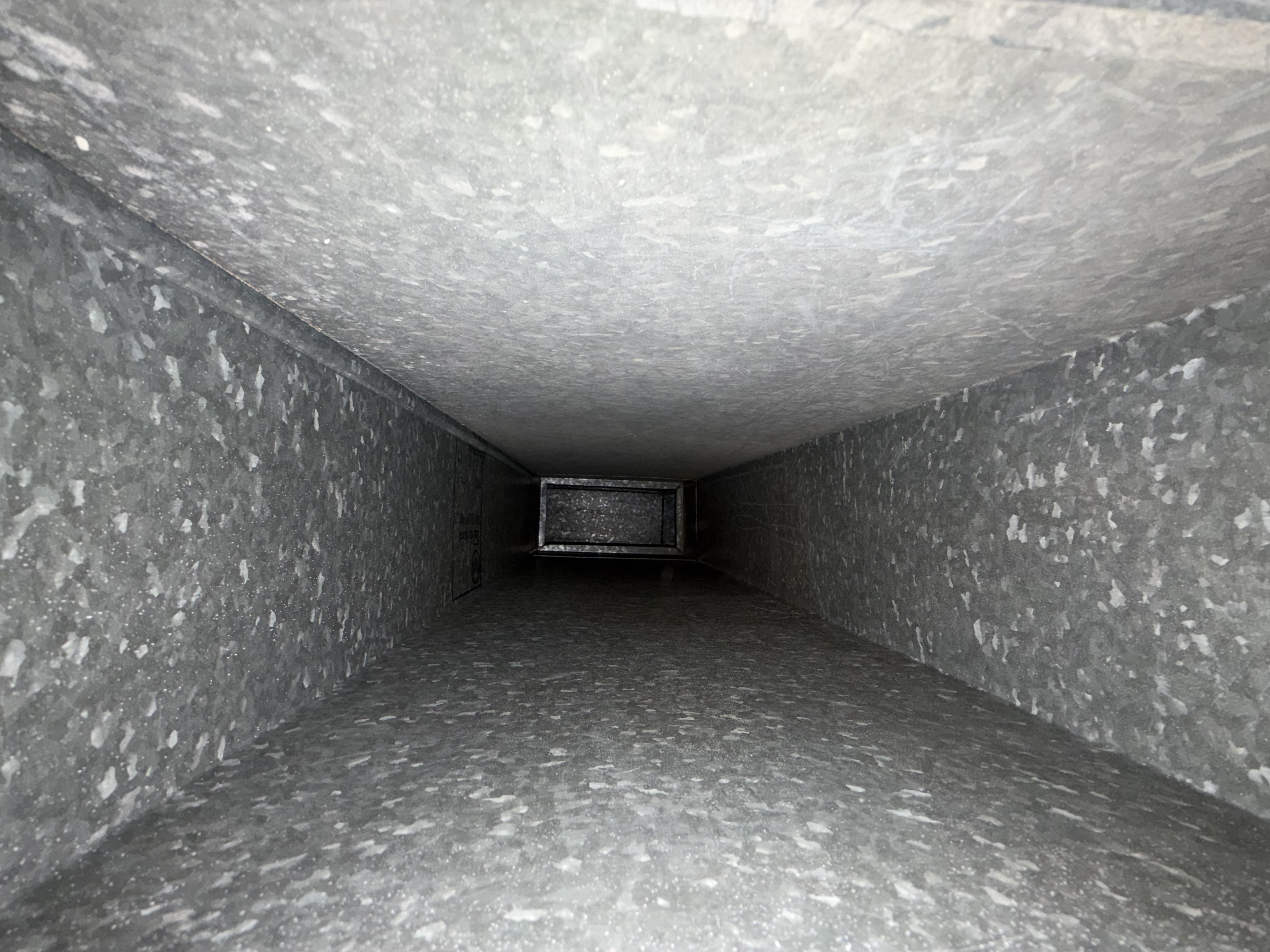 Clean rectangular HVAC ductwork after State 48 professional cleaning